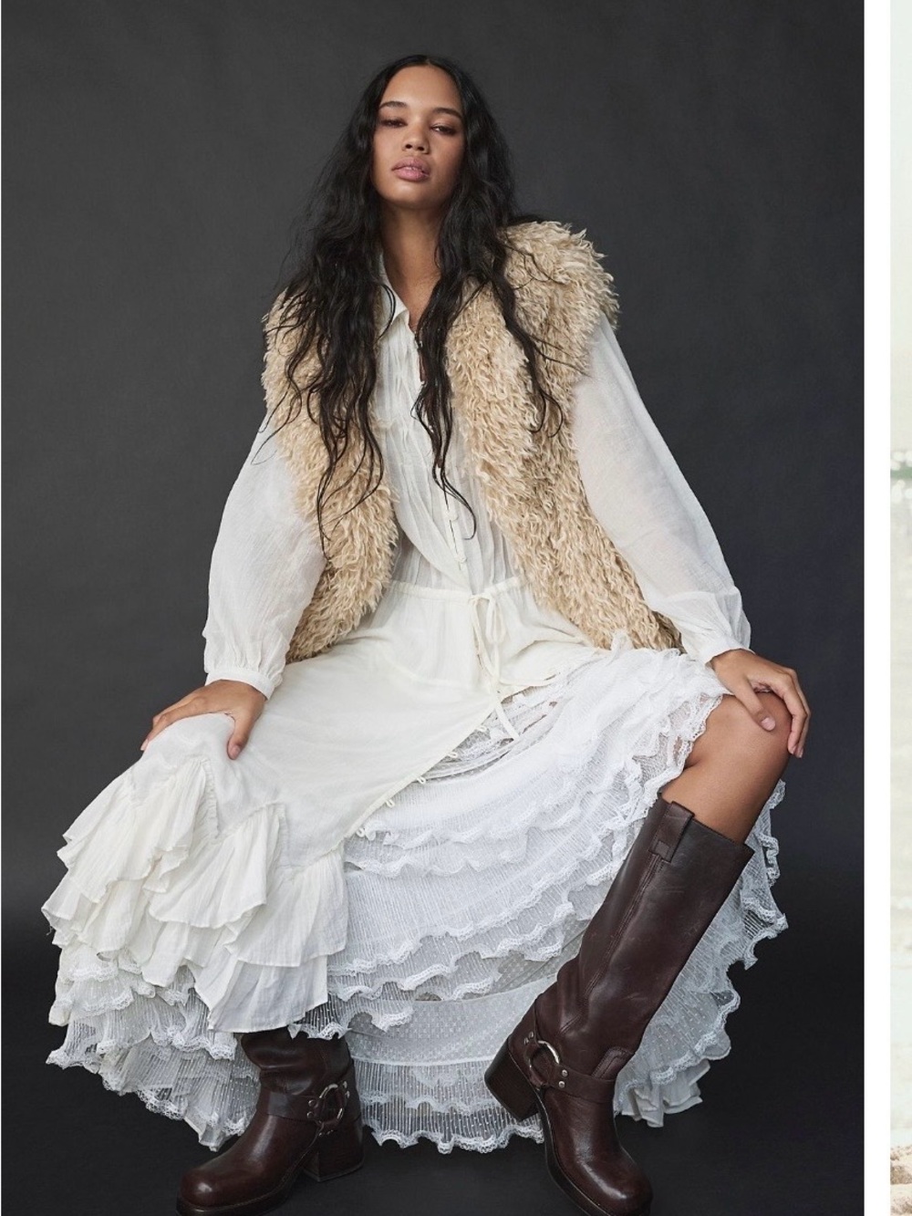 Free People Sea La Vie Midi Dress Sheer Layering Dress
